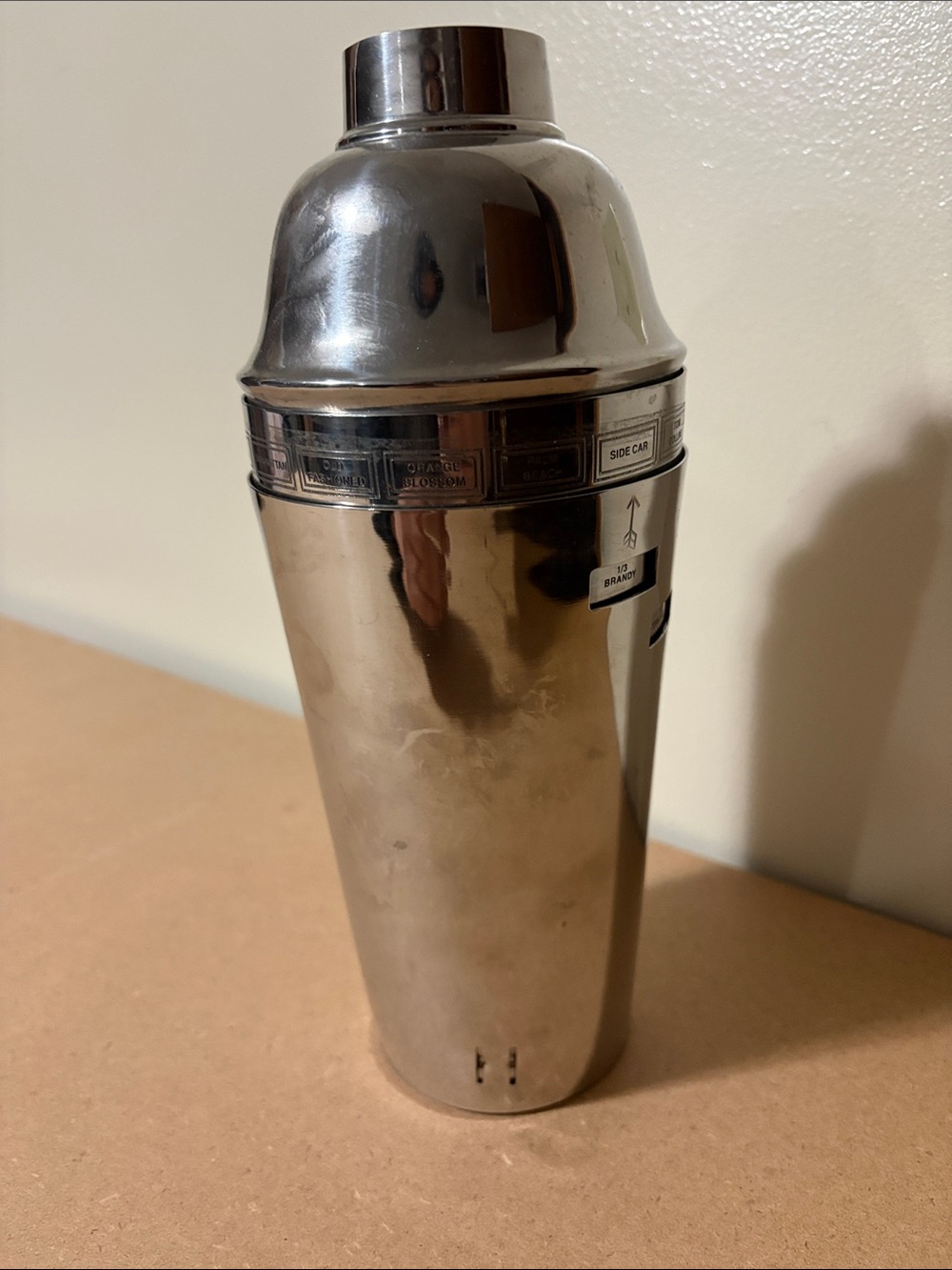 Pottery Barn Stainless Steel dial a drink Cocktail Shaker